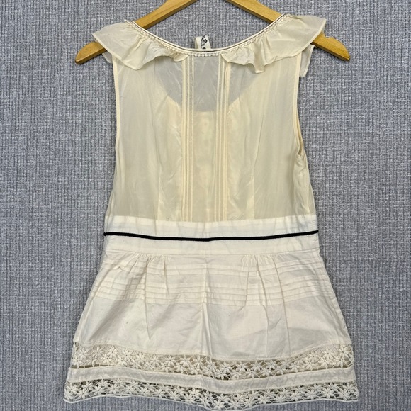 Floreaat Cream Lace Sleeveless Top Sz S Silk Cotton Cottage Coquette Whimsigoth - Picture 2 of 12